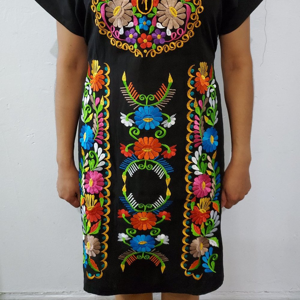 Black  Mexican Aretisanal Dress - Picture 5 of 5
